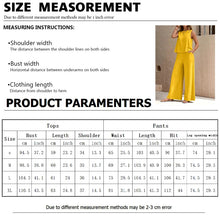 Load image into Gallery viewer, Bohemian Leaf Print Holiday Pants Set Round Neck Elegant Temperament Summer Sleeveless Top And Pants Hawaii Vacation Womenswear