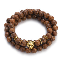 Load image into Gallery viewer, Multilayer Wood Beads Buddha Lotus OM Bracelet Tibetan Buddhist Mala Charm Rosary Bracelet Yoga Wooden For Women Men Jewelry