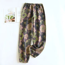 Load image into Gallery viewer, 2025 New Spring Summer Women&#39;s Pajamas 100% Cotton Crepe Pants Women&#39;s Comfortable Loose Large Leaf Home Pants Thin bottoms