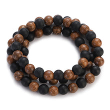 Load image into Gallery viewer, Multilayer Wood Beads Buddha Lotus OM Bracelet Tibetan Buddhist Mala Charm Rosary Bracelet Yoga Wooden For Women Men Jewelry