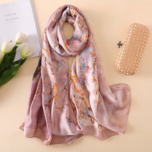 Load image into Gallery viewer, Green Peacock Feather Hijab Summer Beach Pareo Silk Scarf Women Luxury Bandana Soft Long Foulard Femme Designer Bufandas Mujer