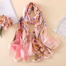 Load image into Gallery viewer, Green Peacock Feather Hijab Summer Beach Pareo Silk Scarf Women Luxury Bandana Soft Long Foulard Femme Designer Bufandas Mujer