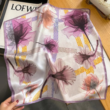 Load image into Gallery viewer, 2025 New 100% Pure Silk Scarf Women Neck Hair Foulard Bandana Square Small Headband Hijab Print Poncho Scarves Pashmina