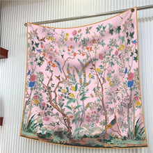 Load image into Gallery viewer, Silk Scarf Women Floral Printed Square Scarves Head Echarpes Silk Foulards Femme Wraps Beach Shawls Bandana Lady Hijabs 90CM