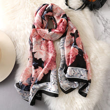 Load image into Gallery viewer, Green Peacock Feather Hijab Summer Beach Pareo Silk Scarf Women Luxury Bandana Soft Long Foulard Femme Designer Bufandas Mujer