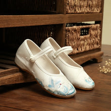 Load image into Gallery viewer, Sapatos Femininas Women Fashion Sweet Light Weight Embroidery Buckle Strap Flat Shoes Lady Casual Dance Shoes Ga296