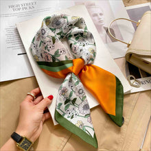 Load image into Gallery viewer, 70cm Leopard Print Silk Square Scarf for Women Satin Shawl Fashion Wraps Neckerchief Female Hair Bands Ribbon Headband Bandana