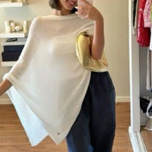 Load image into Gallery viewer, Summer Irregular Knitted Cover-ups Crop Tops Y2k Aesthetic Vintage Smocked T-shirt Boho Beach Vacation Going Out Pullovers Tees