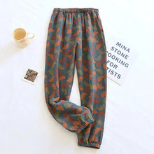 Load image into Gallery viewer, 2025 New Spring Summer Women&#39;s Pajamas 100% Cotton Crepe Pants Women&#39;s Comfortable Loose Large Leaf Home Pants Thin bottoms