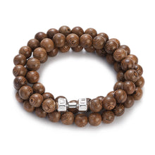 Load image into Gallery viewer, Multilayer Wood Beads Buddha Lotus OM Bracelet Tibetan Buddhist Mala Charm Rosary Bracelet Yoga Wooden For Women Men Jewelry