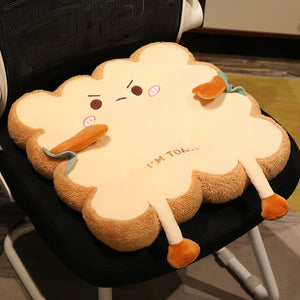 Simulation Bread Toast Cushion Stuffed Memory Foam Sliced Bread Food Pillow Sofa Chair Decor Seat Cushion Cute Student Chair Pad