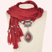 Load image into Gallery viewer, Alloy Jewelry Scarf, Pendant Scarf, Polyester Sweat Cloth 180x40 Women&#39;s Autumn and Winter Scarf