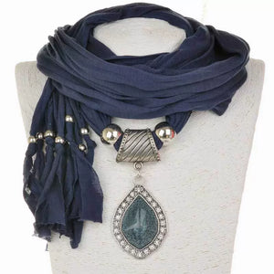 Alloy Jewelry Scarf, Pendant Scarf, Polyester Sweat Cloth 180x40 Women's Autumn and Winter Scarf