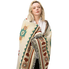 Load image into Gallery viewer, Tribal Blankets Indian Outdoor Rugs Camping Picnic Blanket Boho Decorative Bed Blankets Plaid Sofa Mats Travel Rug Tassels
