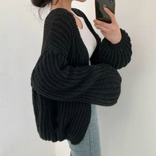 Load image into Gallery viewer, Vintage Harajuku Lantern Sleeve Women Cardigan Sweater Casual Korean Fall Streetwear Tops Coat Chic Lazy Wind Y2k Sweater