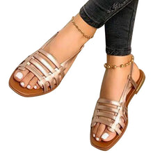 Load image into Gallery viewer, Women Sandals Woman Summer Hollow Out Roman Shoes 2024 Women&#39;s Gladiator Open Toe Beach Flats Ladies Footwear Plus Size 35-43