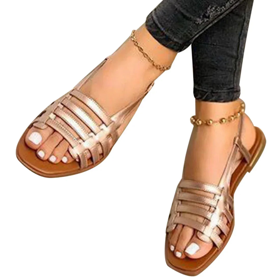 Women Sandals Woman Summer Hollow Out Roman Shoes 2024 Women's Gladiator Open Toe Beach Flats Ladies Footwear Plus Size 35-43