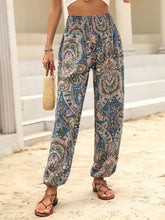Load image into Gallery viewer, Women&#39;s Casual Summer Harem Pants Floral Beach Pants High Waist Boho Pants with Pockets
