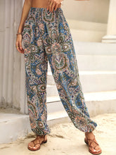 Load image into Gallery viewer, Women&#39;s Casual Summer Harem Pants Floral Beach Pants High Waist Boho Pants with Pockets