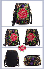 Load image into Gallery viewer, Colorful Cloud Emblem Embroidery Zero Wallet Large Screen Mobile Phone Bag Women&#39;s Crossbody Bag Small Handbag Mini Embroidery Retro Bag