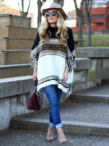 Winter Striped Round Neck Long Sleeves Sweater Tops