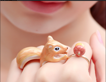 Load image into Gallery viewer, Lovely Animal design 3-piece enamel ring set