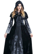 Load image into Gallery viewer, Winter Women Dress Halloween Cosplay Costume Vintage Witch Long Sleeve Maxi Dress Bandage Gothic Dresses vestidos mujer