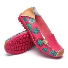 Load image into Gallery viewer, Floral Print Color Matching Soft Comfortable Slip On Flat Shoes