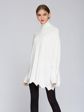 Load image into Gallery viewer, Pretty High Collar Long Sleeve Loose Wave Hem Sweater Tops