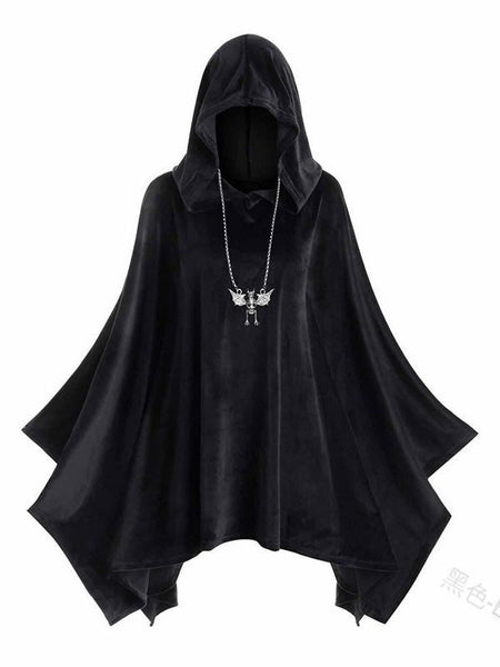 Solid Color Hooded Halloween Costume Props Cape