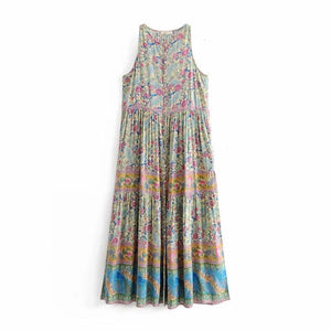 New Bohemian Sleeveless Print Long Dress