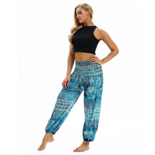 Load image into Gallery viewer, Printed National Style Foot Knickers Loose Fitness Yoga Pants