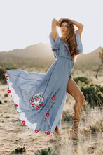 Load image into Gallery viewer, Bohemian embroidered split fashion dress