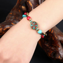 Load image into Gallery viewer, New Tibetan ethnic jewelry hand-woven Nepal Pearl retro bracelet