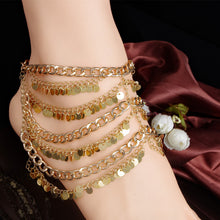 Load image into Gallery viewer, Exaggerated Bohemia Paillette Tassels Punk Beach Footchain Accessories Anklet