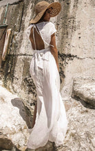 Load image into Gallery viewer, Solid Color Deep V-neck Backless Empire Beach Cover-ups Dress
