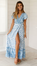 Load image into Gallery viewer, Bohemia Sexy V-neck Printed Beach Maxi Split Dresses