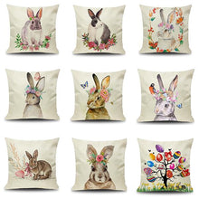 Load image into Gallery viewer, Linen Easter Cute Rabbit Pillow Pillowcase Home Decoration