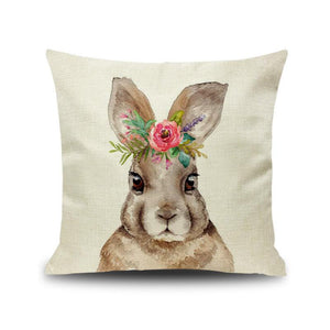 Linen Easter Cute Rabbit Pillow Pillowcase Home Decoration