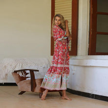 Load image into Gallery viewer, Bohemian Beach Holiday Style Pleated Print Dress