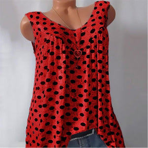 Dot printing sleeveless vest women's clothing