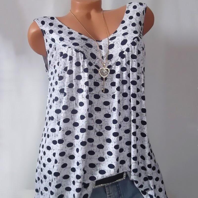 Dot printing sleeveless vest women's clothing