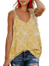 Load image into Gallery viewer, Sleeveless V-neck Printed Shirt Sling