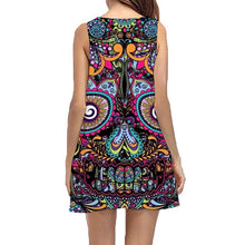 Load image into Gallery viewer, Round neck small floral 3D digital print strapless dress