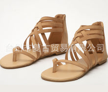 Load image into Gallery viewer, Knitted Toe Roman Sandals Female Summer Flat Large Size Women&#39;s Shoes