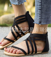 Load image into Gallery viewer, Knitted Toe Roman Sandals Female Summer Flat Large Size Women&#39;s Shoes