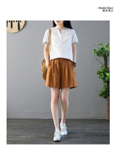 Load image into Gallery viewer, Straight Tube Casual Pants Literary Loose Cotton Hemp Wide Leg Shorts Hot Pants