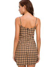 Load image into Gallery viewer, A Large U-collar Latticed Sling Dress