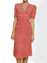 Load image into Gallery viewer, STAR PRINTING V-NECK BUTTON LONG DRESS
