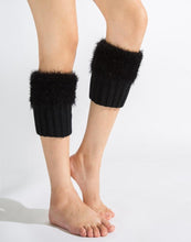 Load image into Gallery viewer, Imitation fur leg warmers knit imitation wool boots wool leggings short paragraph introverted solid color feather yarn socks